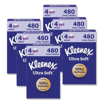 Kleenex 54315 Ultra Soft 3-Ply Facial Tissue - White (6/Carton)