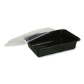 Food Trays, Containers, and Lids | GEN FCPP-BC-38RECT 8.81 in. x 6.02 in. x 2.48 in. 38 oz. Plastic Microwavable Food Container with Lid - Rectangular Black/Clear (150/Carton) image number 1