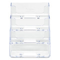 Desktop Organizers | Deflecto 70841 3.94 in. x 3.5 in. x 3.75 in. Plastic 4-Pocket Business Card Holder - Clear image number 2