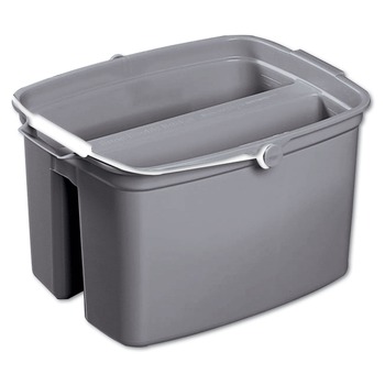 Rubbermaid Commercial FG261700GRAY 17 qt. Plastic Double Utility Pail - Gray