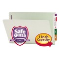 File Folders | Smead 37705 1 in. Expansion End Tab Pressboard Classification Folders with 2 SafeSHIELD Coated Fasteners - Legal Size/Gray-Green (25/Box) image number 4