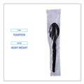 Cutlery | Boardwalk BWKTSHWPSBIW Heavyweight Wrapped Polystyrene Teaspoon Cutlery - Black (1000/Carton) image number 6