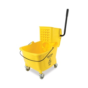 Boardwalk BWK2635COMBOYEL 8.75 gal. Pro-Pac Side-Squeeze Wringer/Bucket Combo - Yellow/Silver