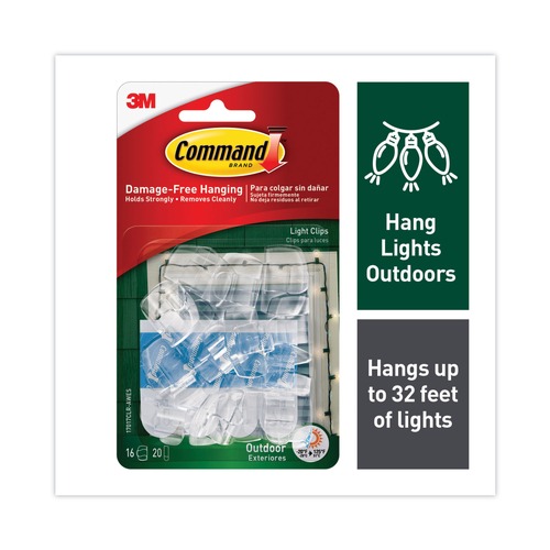 Wall Racks & Hooks | Command 17017CLR-AWES Small Plastic All Weather Hooks and Strips - Clear (24/Pack) image number 0