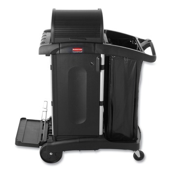 Rubbermaid Commercial FG9T7500BLA High-Security Healthcare Cleaning Cart - Black