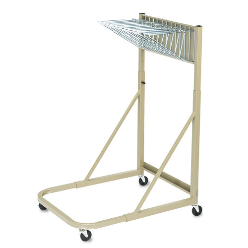 Office Furniture Accessories | Safco 5026 Steel Sheet File Mobile Rack, 12 Hanging Clamps, 27w X 37 1/2d X 61 1/2h, Sand image number 0