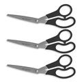 Arts & Crafts Supplies | Westcott 13402 8 in. Long 3.5 in. Cut Length Value Line Stainless Steel Shears Value Pack - Crane-Style Black Handle (3/Pack) image number 0