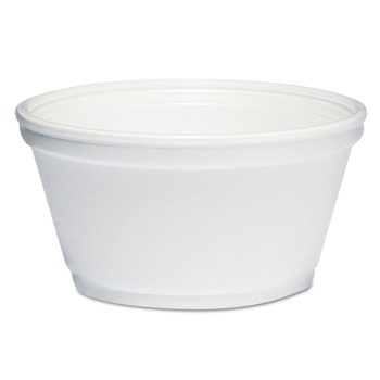 Dart 8SJ20 8 oz. Extra Squat Foam Container - White (50 Packs/Carton)