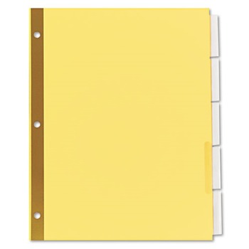 Universal UNV21875 11 in. x 8.5 in. 5-Tab Deluxe Extended Insertable Tab Indexes - Buff, Clear Tabs (6/Pack)