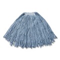 Mops | Rubbermaid Commercial FGF51700BL00 20 oz. 1 in. Headband Cut-End Blend Cotton/Synthetic Mop Head - Blue (12/Carton) image number 2