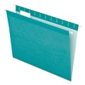File Folders | Pendaflex 04152 1/5 AQU 1/5-Cut Tabs Colored Reinforced Hanging Folders - Letter Size/Aqua (25/Box) image number 0