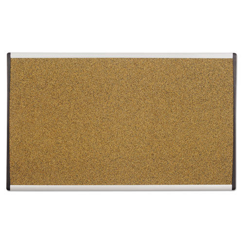 Bulletin Boards | Quartet ARCB2414 24 in. x 14 in. ARC Frame Cubicle Cork Bulletin Board - Tan Surface/Satin Aluminum Frame image number 0