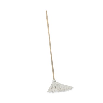 MOPS | Boardwalk BWK112R 12 oz. White Rayon Head 48 in. Oak Wood Handle Deck Mops (6/Pack)