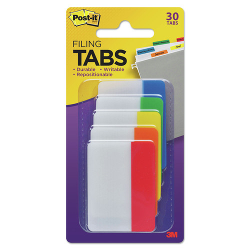 Page Flags | Post-it Tabs 686-ROYGB 2 in. Wide 1/5-Cut Solid Color Tabs - Assorted Colors (30/Pack) image number 0