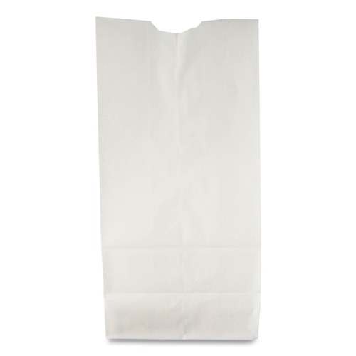  | Ross & Wallace Paper Products 120310500PK/BL 7 in. x 4.38 in. x 13.75 in. #10 Size Grocery Paper Bags - White (500/Bundle) image number 0