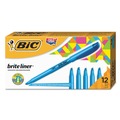 Just Launched | BIC BL11 BLU Brite Liner Chisel Tip Highlighter - Fluorescent Blue Ink/Blue/Black Barrel (1-Dozen) image number 0