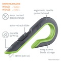 Box Cutters & Utility Knives | slice 10503 1.29 in. Carbon Steel Blade 7 in. Nylon Handle Replaceable Double Sided Box Cutters - Gray/Green image number 1