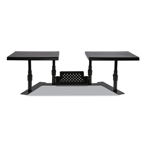 Office Electronics & Batteries | Allsop 31883 25.6 in. to 33.1 in. x 12.6 in. x 6.2 in. to 8.6 in. Supports 20 lbs. Shelf Metal Art Ergotwin Dual Monitor Stand - Black image number 0
