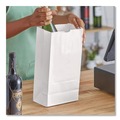 Food Service | Ross & Wallace Paper Products 120312500PK/BL 7 in. x 4.38 in. x 13.75 in. #12 Size Grocery Paper Bags - White (500/Bundle) image number 3