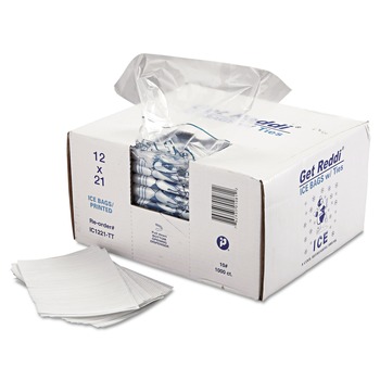 Inteplast Group IC1221-TT 1.5 mil. 12 in. x 21 in. Ice Bags - Clear (1000/Carton)