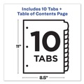 Just Launched | Avery 11134 Ready Index 11 in. x 8.5 in. 10-Tab Customizable TOC 1 to 10 Tab Dividers - Black/White (1-Set) image number 3