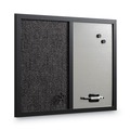Bulletin Boards | MasterVision MX04433168 24 in. x 18 in. Designer Combo MDF Wood Frame Fabric Bulletin/Dry Erase Board - Charcoal/Gray/Black image number 1