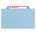 File Folders | Smead 19030 Six SafeSHIELD Fasteners 2 Dividers Legal Size Six-Section Pressboard Top Tab Classification Folders - Blue (10/Box) image number 2