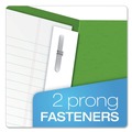 File Folders | Oxford 57703 11 in. x 8.5 in. 0.5 in. Capacity Twin-Pocket Folders with 3 Fasteners - Green (25/Box) image number 3