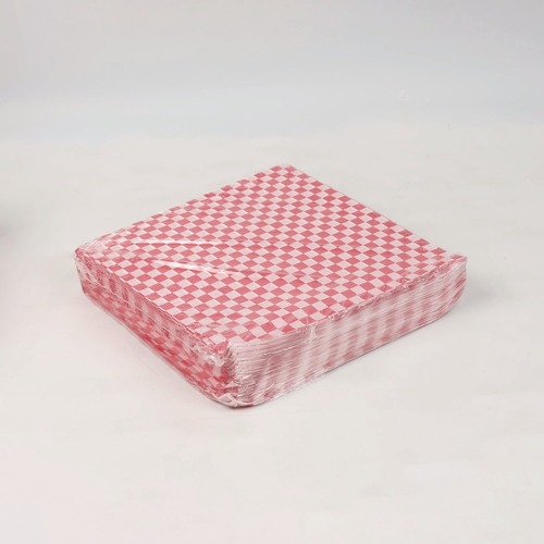 Food Wraps | Paterson WG01008 12 in. x 12 in. Grease-Resistant Food Wrap - Red Check (5000/Carton) image number 0