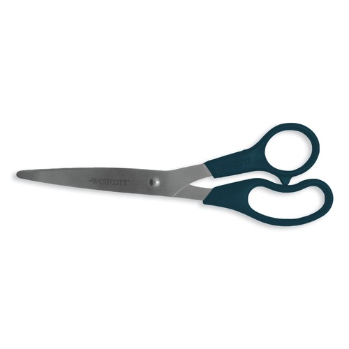 Arts & Crafts Supplies | Westcott 13135 8 in. Long 3.5 in. Cut Length Value Line Stainless Steel Shears - Offset Black Handle image number 0