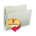 File Folders | Smead 15005 3 in. Expansion 2 Fasteners Letter Size Recycled Pressboard Fastener Folders - Gray-Green Exterior (25/Box) image number 3