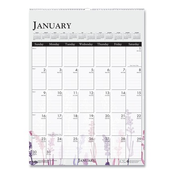  | House of Doolittle 3462 12-Month (Jan to Dec): 2026 12 in. x 16.5 in. Recycled Wild Flower Wall Calendar - White/Multicolor Sheets