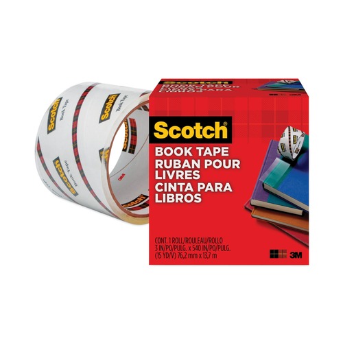 Just Launched | Scotch 845-300 3 in. Core 3 in. x 15 yds. Book Tape - Clear (1-Roll) image number 0
