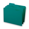 File Folders | Smead 13134 1/3-Cut Tabs Assorted Letter Size 0.75 in. Expansion Reinforced Top Tab Colored File Folders - Teal (100/Box) image number 3
