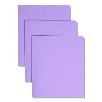 Smead 87865 11 in. x 8.5 in. 100-Sheet Capacity 2-Pocket Textured Paper Folder - Lavender (25/Box)