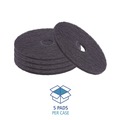 Cleaning & Janitorial Accessories | Boardwalk BWK4014BLA 14 in. Diameter Stripping Floor Pads - Black (5/Carton) image number 4