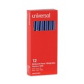 Pens | Universal UNV27421 Fine 0.7 mm Stick Ballpoint Pen - Blue Ink, Gray/Blue Barrel (1 Dozen) image number 0