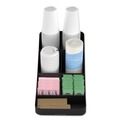 Breakroom Supplies | Mind Reader COMP7BLK 7.75 in. x 16 in. x 5.25 in. 7-Compartment Trove Coffee Condiment Organizer - Black image number 3