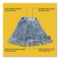 Mops | Rubbermaid Commercial FGD21206BL00 Super Stitch Blend Medium Cotton/Synthetic Mop Head - Blue (6/Carton) image number 2
