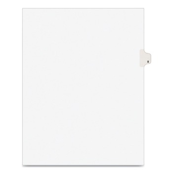 Avery 11918 11 x 8.5 Avery Style Preprinted Legal Exhibit Side 10-Tab Index Dividers - White (25/Pack)