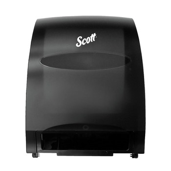 Scott 48860 Essential 12.7 in. x 9.57 in. x 15.76 in. Electronic Hard Roll Towel Dispenser - Black (1/Carton)