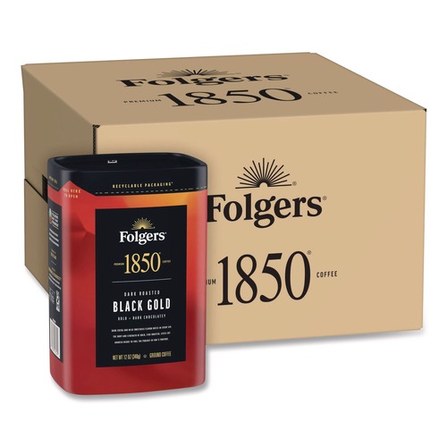 Coffee | Folgers 2550012722 12 oz Bag Black Gold Coffee (6/Carton) image number 0