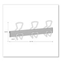 Wall Racks & Hooks | Alba PMPRO3M 18.11 in. x 2.95 in. x 6.45 in. 22 lb Capacity Metal Wall-Mount Coat Hooks - Silver image number 1