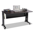 Office Desks & Workstations | Safco 1933 53.5 in. x 28 in. x 30 in. Mobile Computer Desk with Reversible Top - Mahogany/Medium Oak/Black image number 0