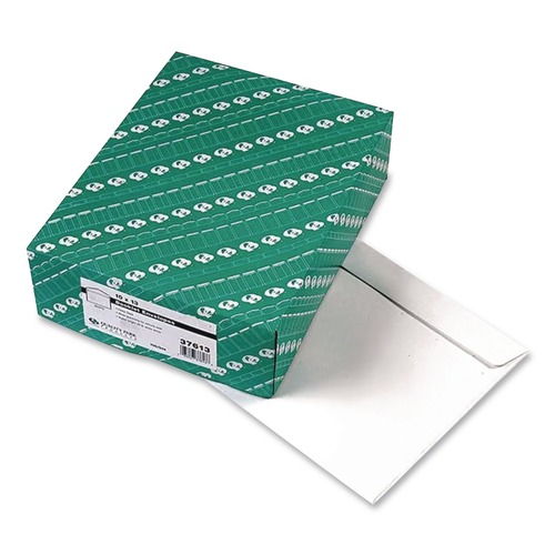 Envelopes & Mailers | Quality Park QUA37613 10 in. x 13 in. #13 1/2, Cheese Blade Flap, Gummed Closure, Open-Side Booklet Envelope - White (100/Box) image number 0