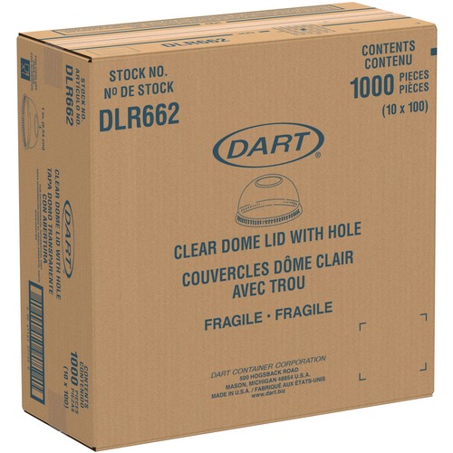 Cups and Lids | Dart DLR662 16 oz. Plastic Dome-Top Cold Cup Lids - Clear (1000/Carton) image number 0