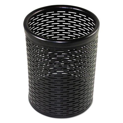 Desktop Organizers | Artistic ART20005 Urban Collection 3.5 in. Diameter x 4.5 in. H Punched Metal Pencil Cup - Black image number 0
