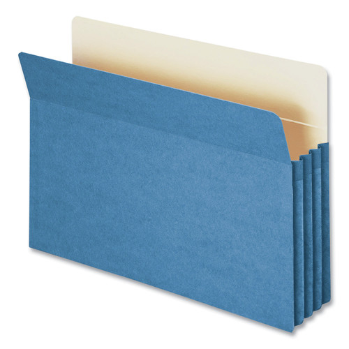 File Folders | Smead 74225 3.5 in. Expansion Legal Size Colored File Pockets - Blue image number 0