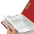 File Folders | Smead 14003 2 in. Expansion Top Tab Classification Folders with 6 SafeSHIELD Fasteners - Letter Size/Red Exterior (10/Box) image number 6