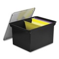 Boxes & Bins | Storex 61528U04C 13.9 in. x 18.3 in. x 10.6 in. Legal/Letter Tote with Comfort Edges - Black (4/Carton) image number 3
